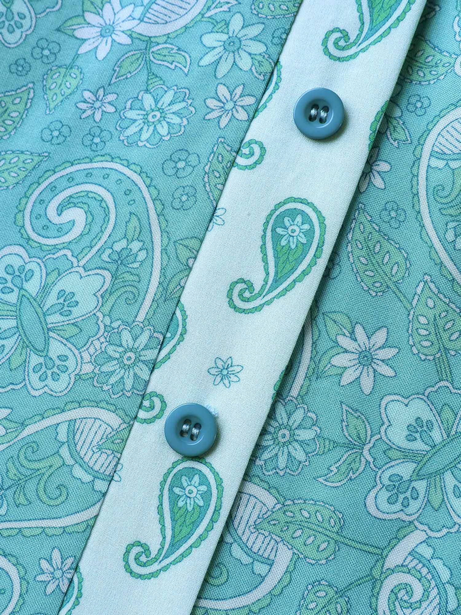 Paisley Print Contrast Button Placket Midi Dress sold by Bloomchic product image thumbnail 5