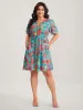 Floral Radiance Layered Sleeve Midi Dress sold by Bloomchic