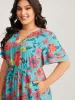 Floral Radiance Layered Sleeve Midi Dress sold by Bloomchic
