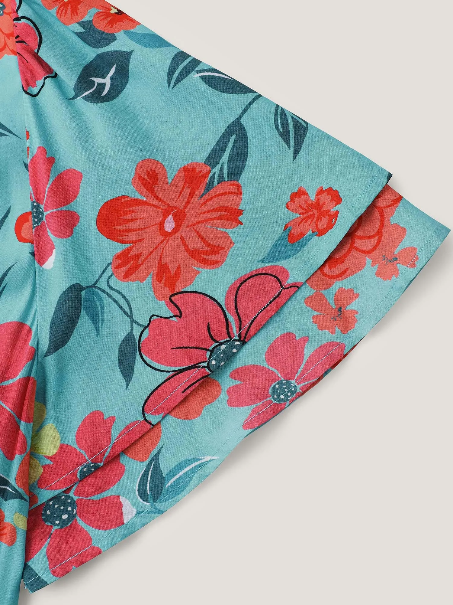 Floral Radiance Layered Sleeve Midi Dress sold by Bloomchic product image thumbnail 5