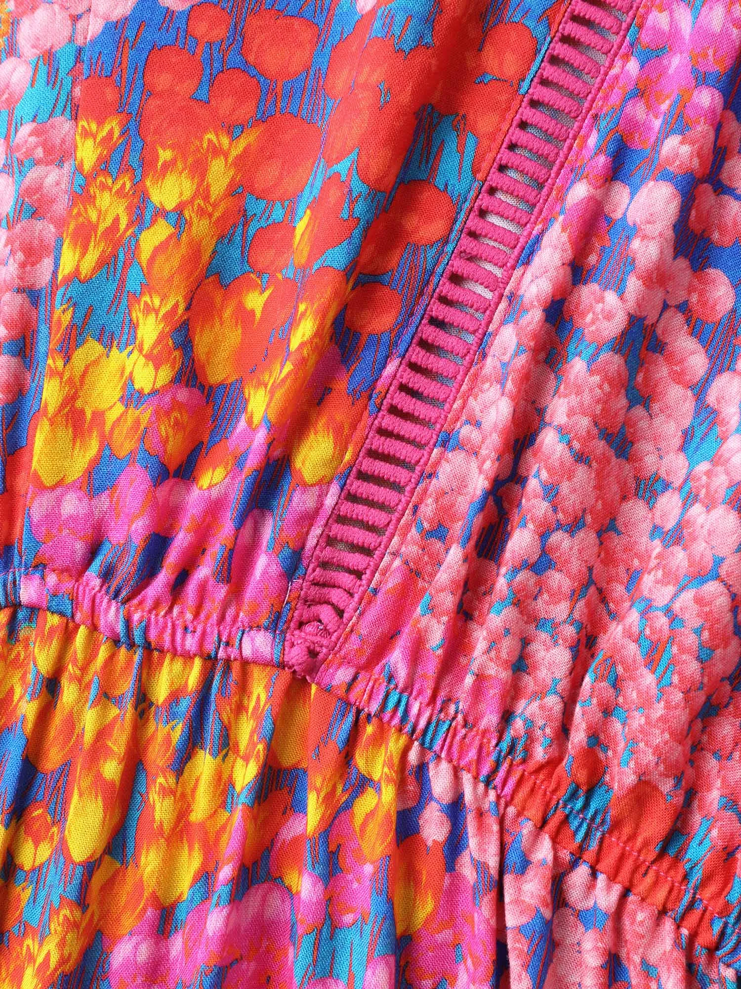 Floral Lace Trim Flowy Sleeve Midi Dress sold by Bloomchic product image thumbnail 5