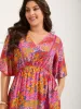 Floral Lace Trim Flowy Sleeve Midi Dress sold by Bloomchic