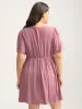 Rayon Bodice Embroidered Patchwork Knot Midi Dress sold by Bloomchic
