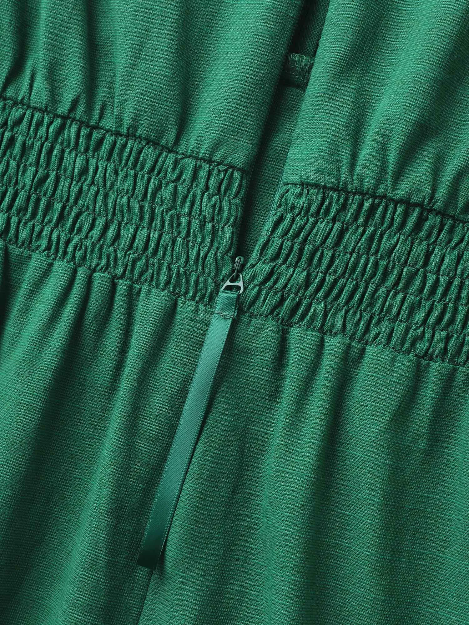 Cinched-Waist V-Neck Solid Romper sold by Bloomchic product image thumbnail 5