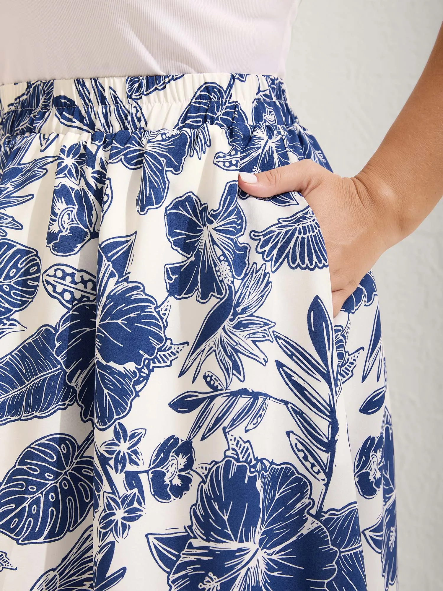 Floral Print A-Line Maxi Skirt sold by Bloomchic product image thumbnail 2