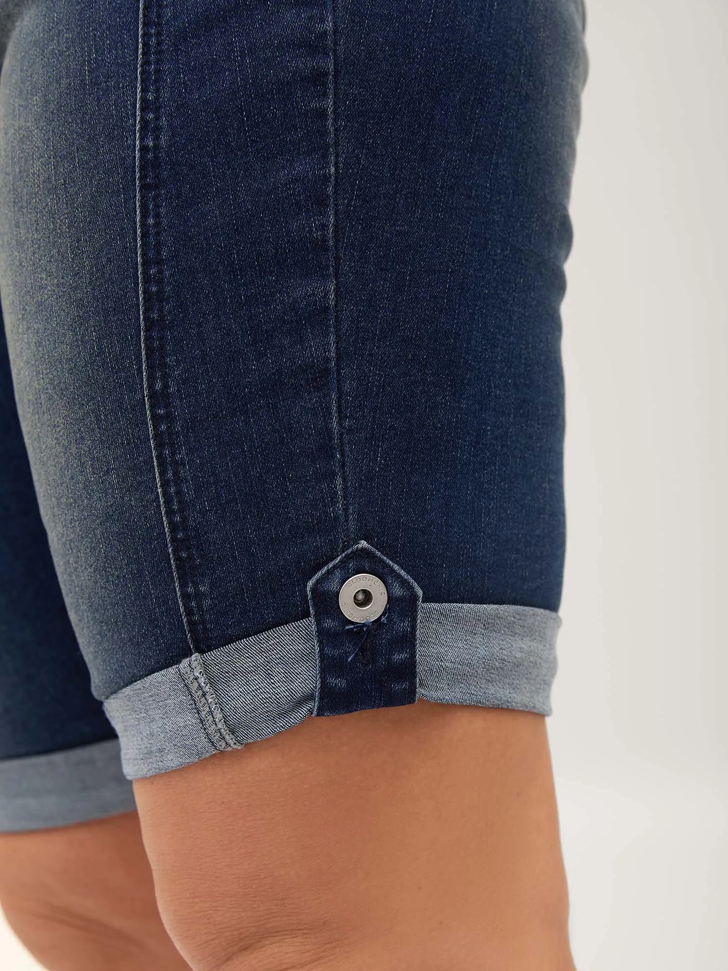 Rolled Hem Skinny-Fit Denim Shorts sold by Bloomchic product image thumbnail 2