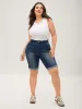 Rolled Hem Skinny-Fit Denim Shorts sold by Bloomchic
