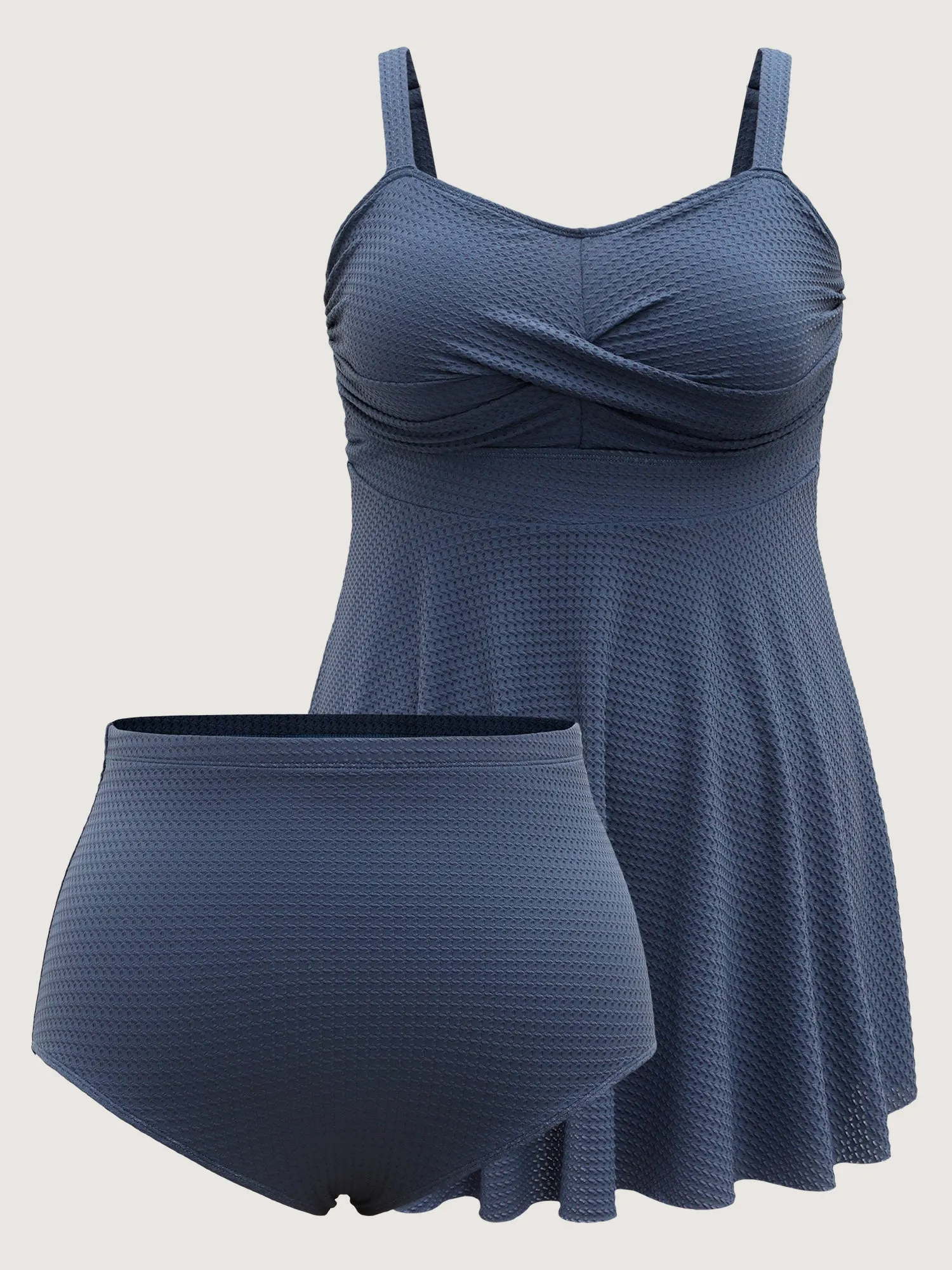 Textured Twist Front Solid Swim Dress sold by Bloomchic product image thumbnail 5