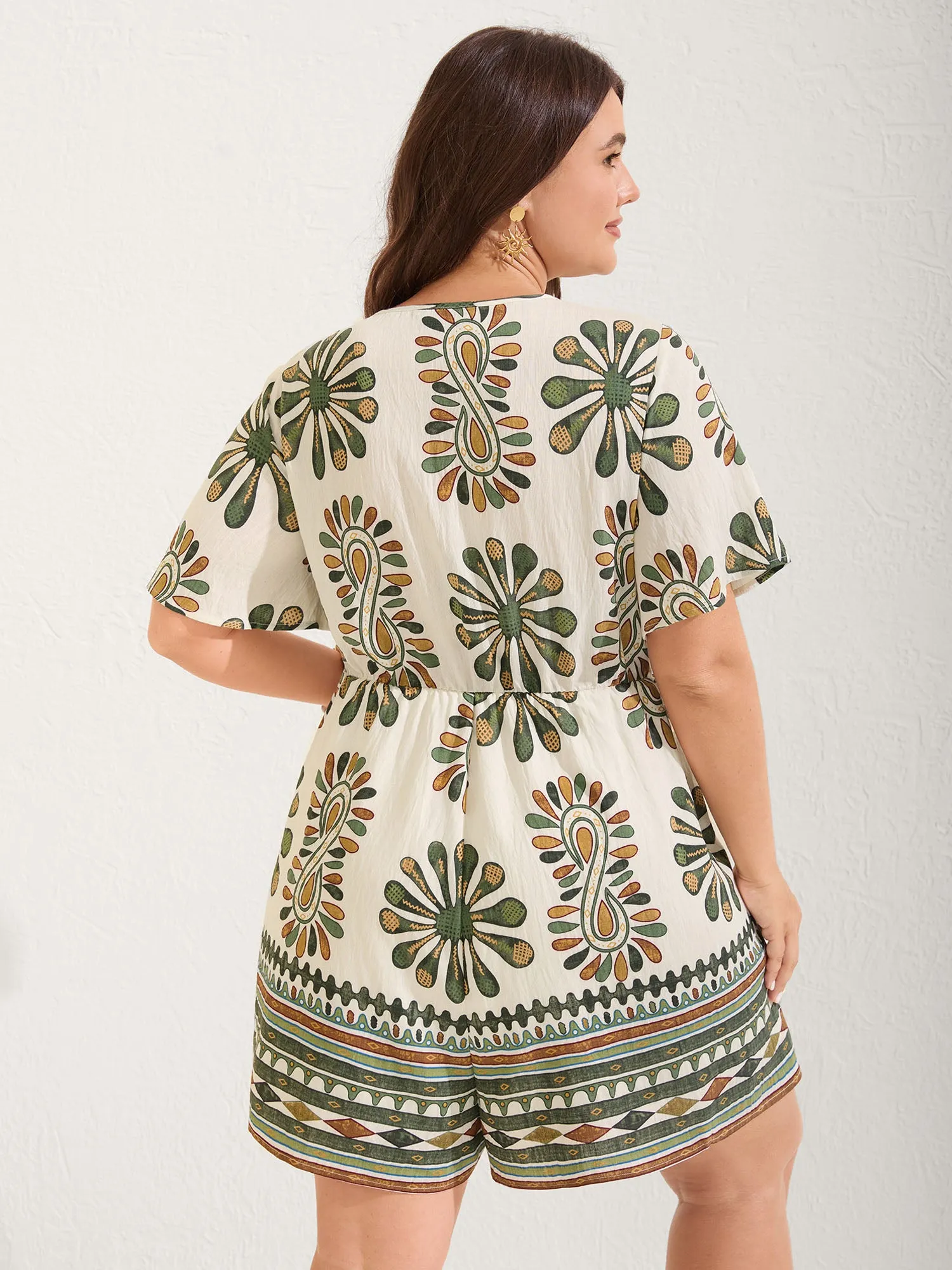 Rayon Knotted Front Pockets Romper sold by Bloomchic product image thumbnail 5