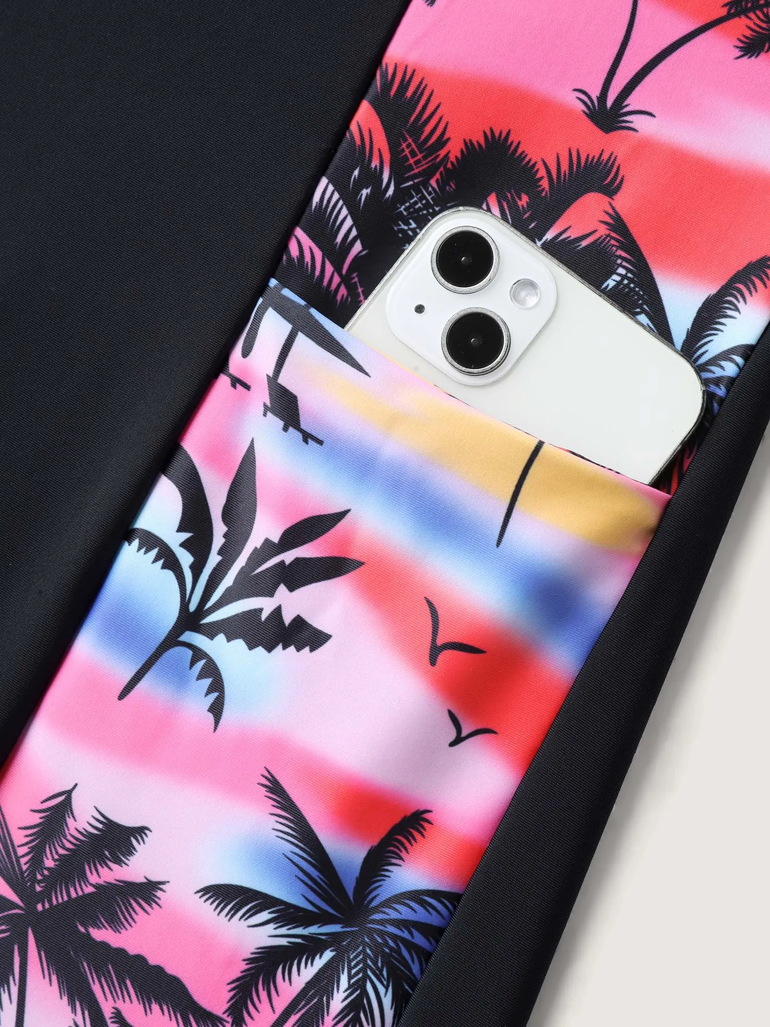 Tropical Contrast Print Pockets Swim Bottoms sold by Bloomchic product image thumbnail 5