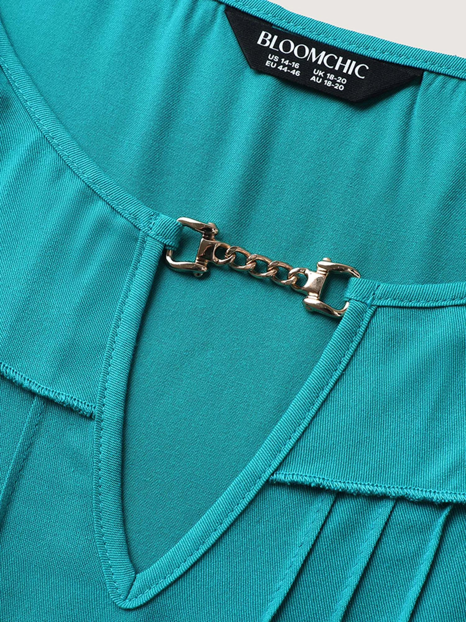 Ruffled Neck Metal Cut-Out Blouse sold by Bloomchic product image thumbnail 5