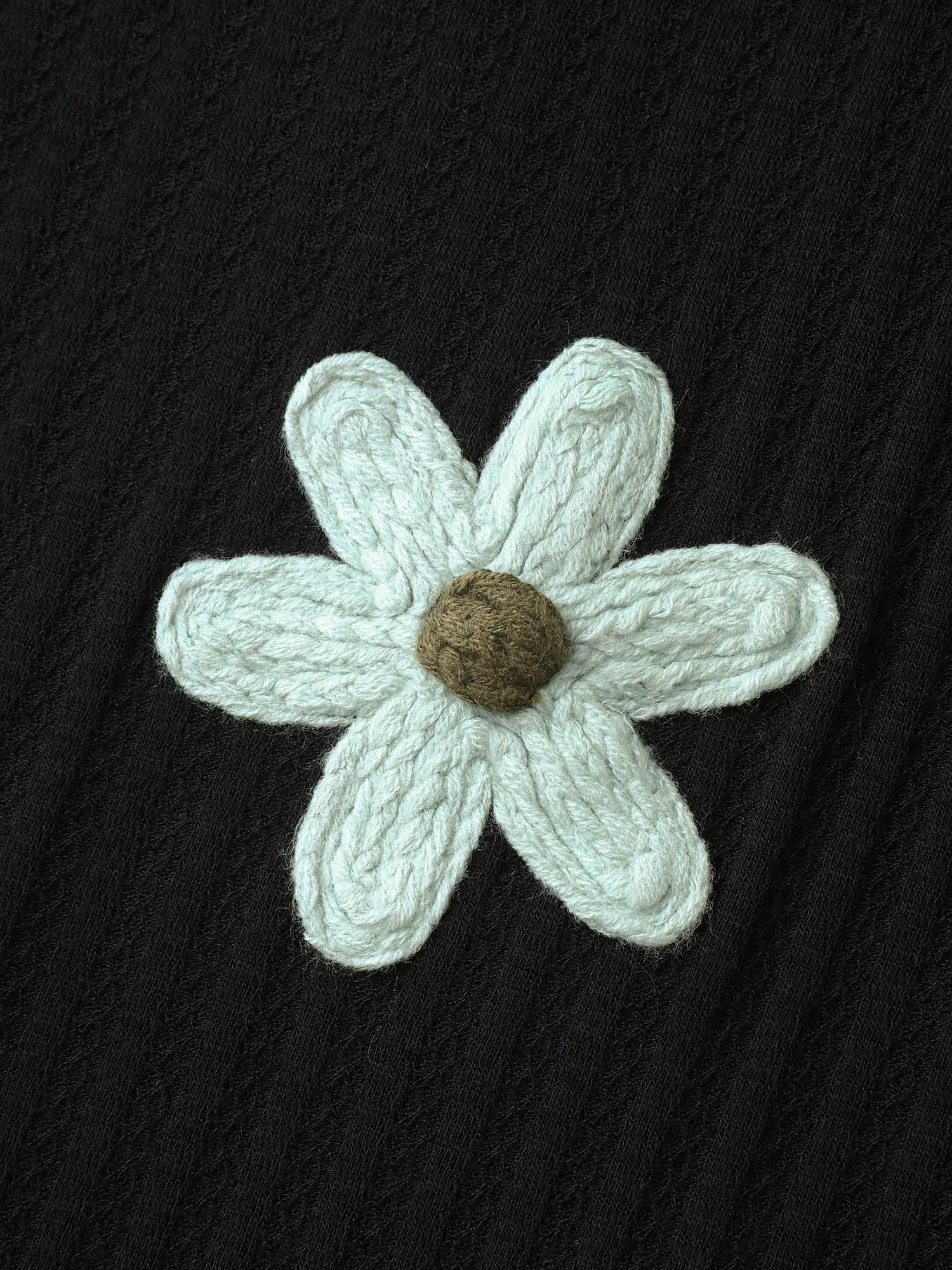 Crochet Floral Textured Notched Collar Top sold by Bloomchic product image thumbnail 5