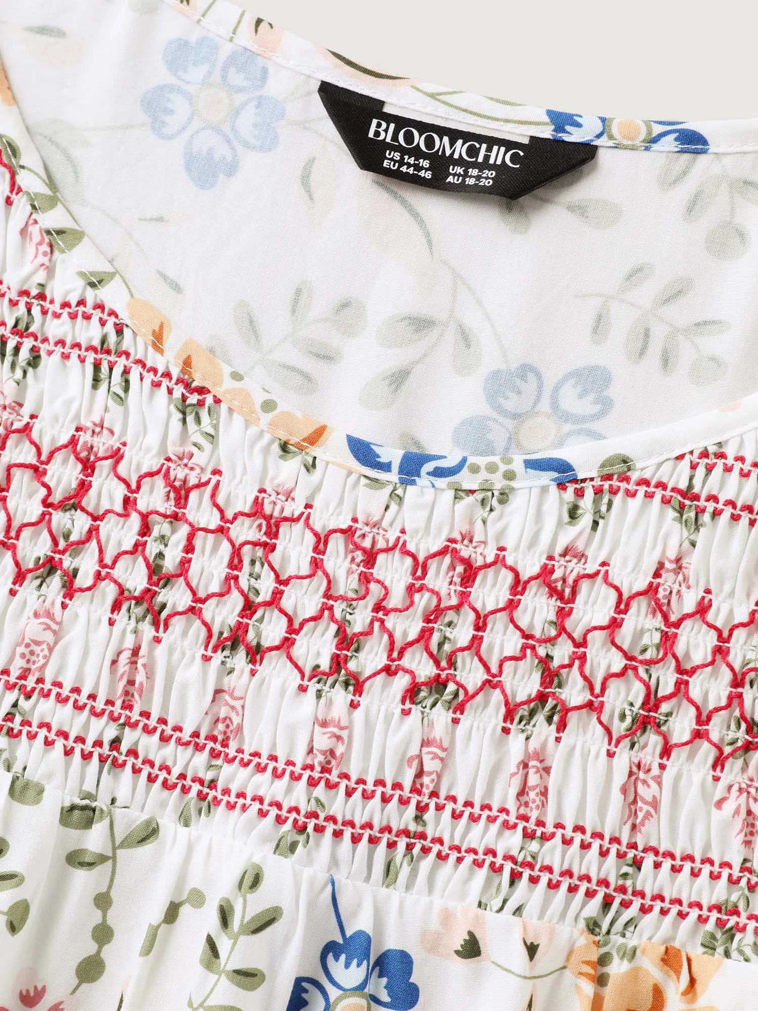 Floral Print Shirred Neck Blouse sold by Bloomchic product image thumbnail 5