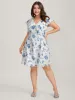 Embroidered Floral Flutter Sleeve Midi Dress sold by Bloomchic