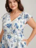Embroidered Floral Flutter Sleeve Midi Dress sold by Bloomchic