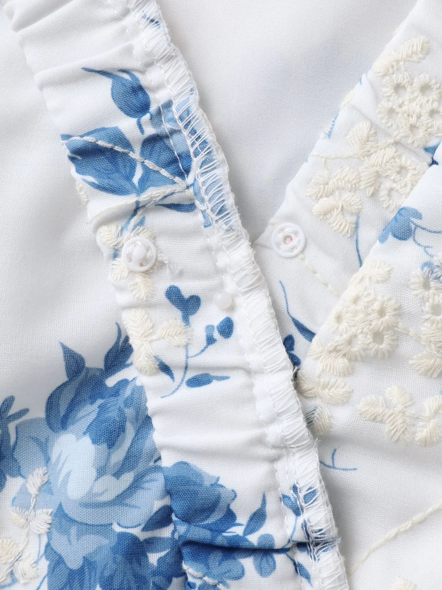 Embroidered Floral Flutter Sleeve Midi Dress sold by Bloomchic product image thumbnail 5