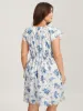 Embroidered Floral Flutter Sleeve Midi Dress sold by Bloomchic