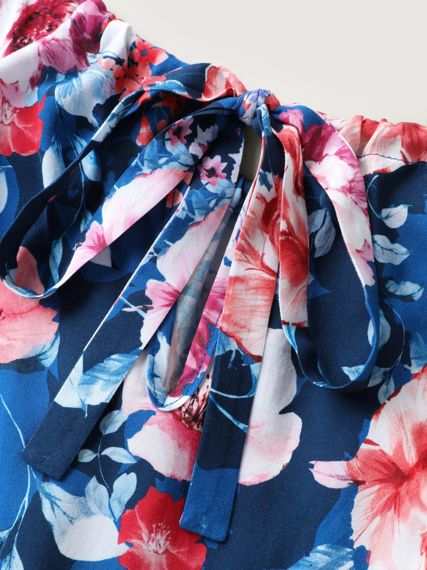 Floral Stretchy-Waist Belted Midi Dress sold by Bloomchic product image thumbnail 5