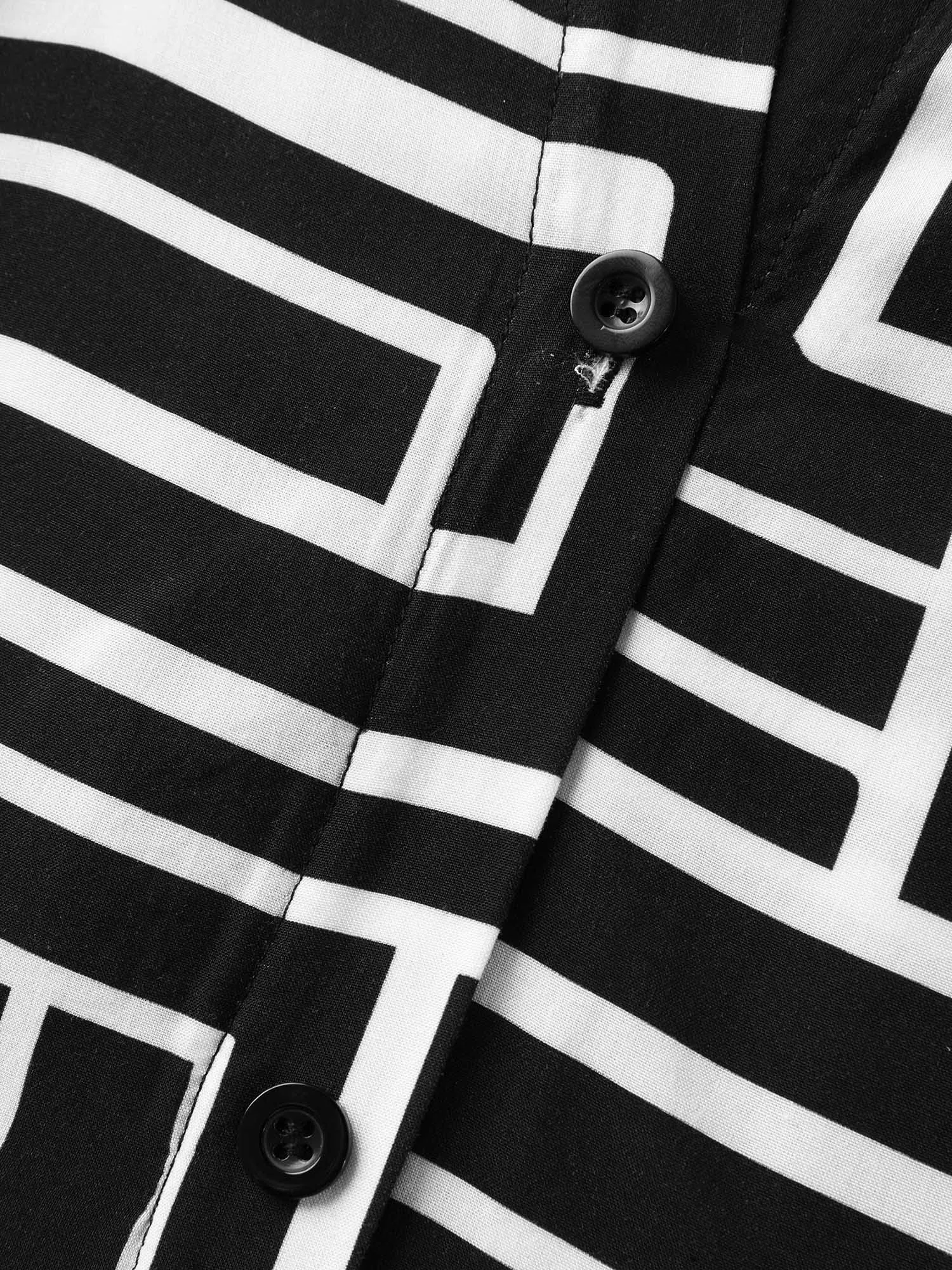 Geometric Print Monochrome Shirt Dress sold by Bloomchic product image thumbnail 5