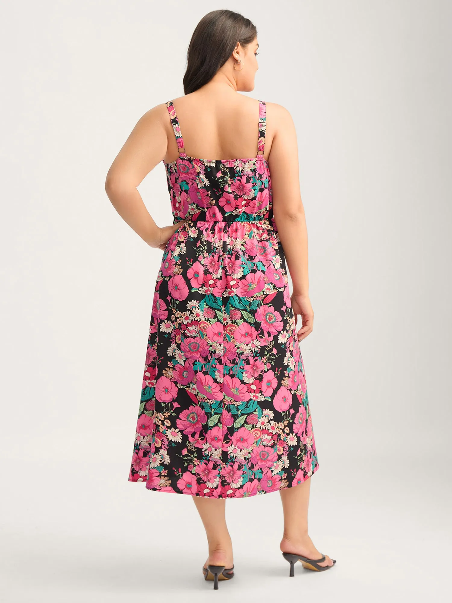 Pleated Side Pockets Floral Midi Dress sold by Bloomchic product image thumbnail 5