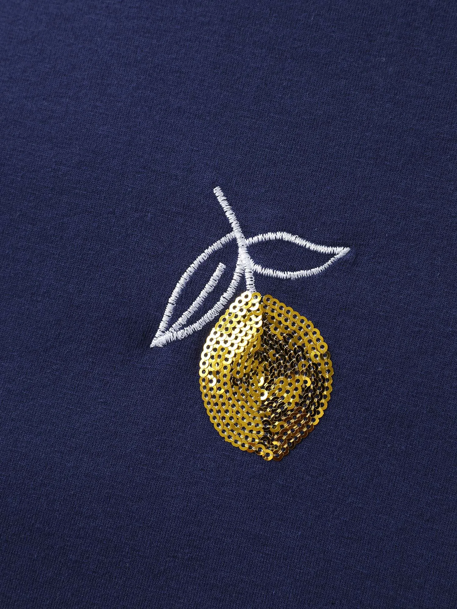 Citrus Embroidered Shimmery Solid T-Shirt sold by Bloomchic product image thumbnail 5