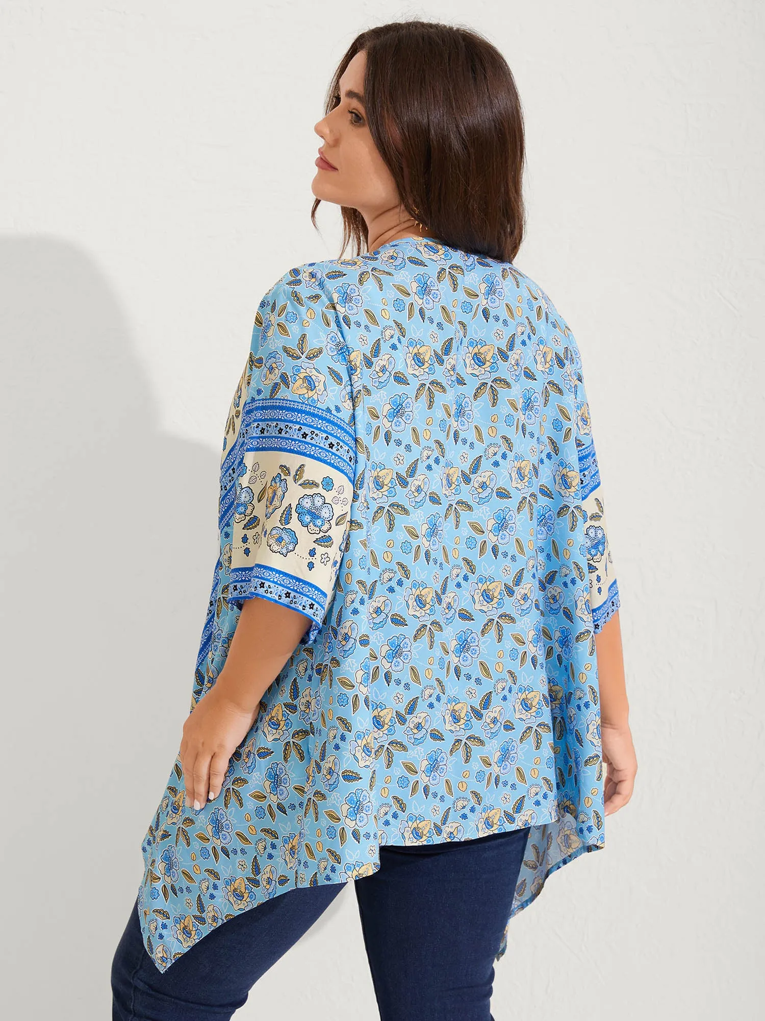 Floral Color Block Breezy Kimono sold by Bloomchic product image thumbnail 4