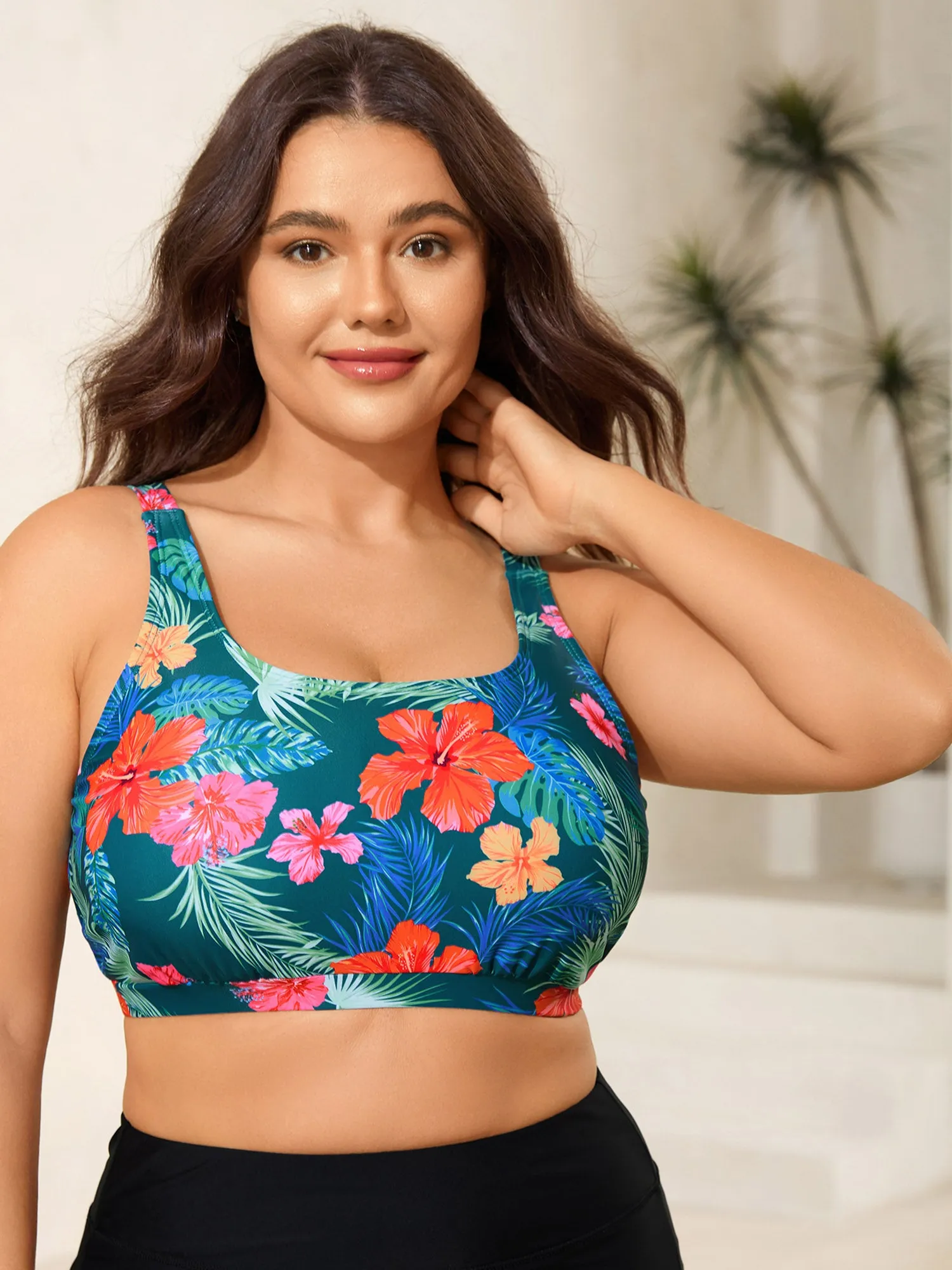 Two-Piece Tropical Print Swim Top sold by Bloomchic product image thumbnail 2