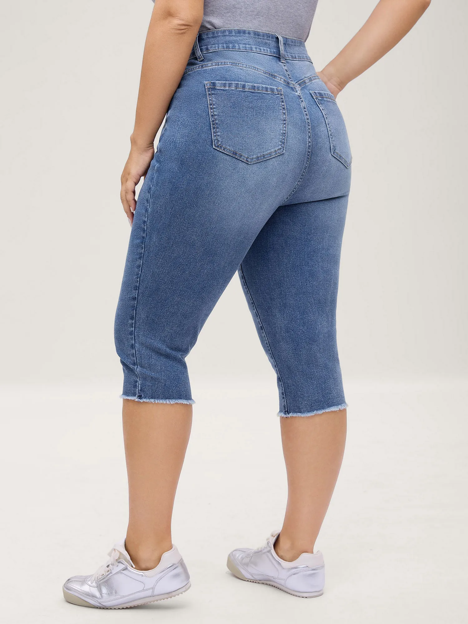 No-Gap Waist Stretchy Faded Jeans sold by Bloomchic product image thumbnail 5