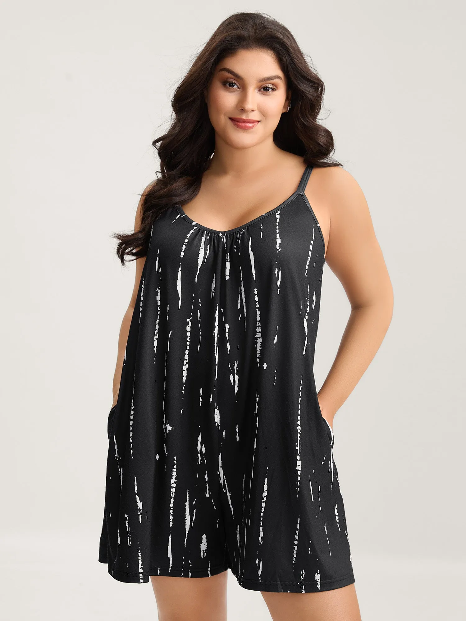 Supersoft Tie-Dye Pockets Romper sold by Bloomchic