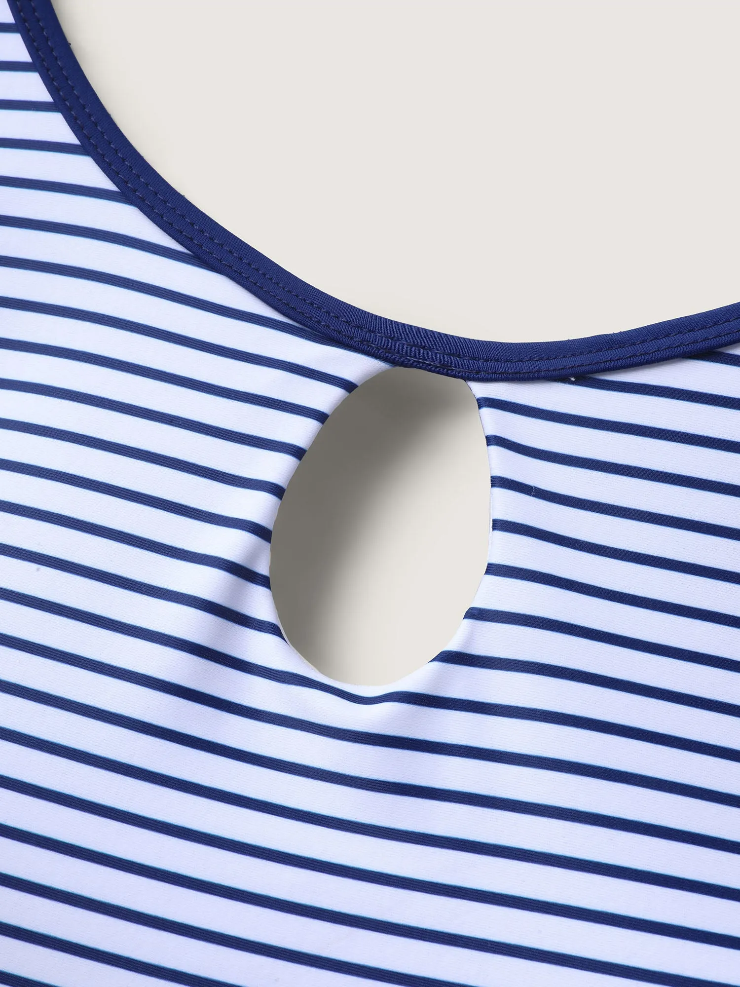Striped Neck Cut-Out Swim Top sold by Bloomchic product image thumbnail 5
