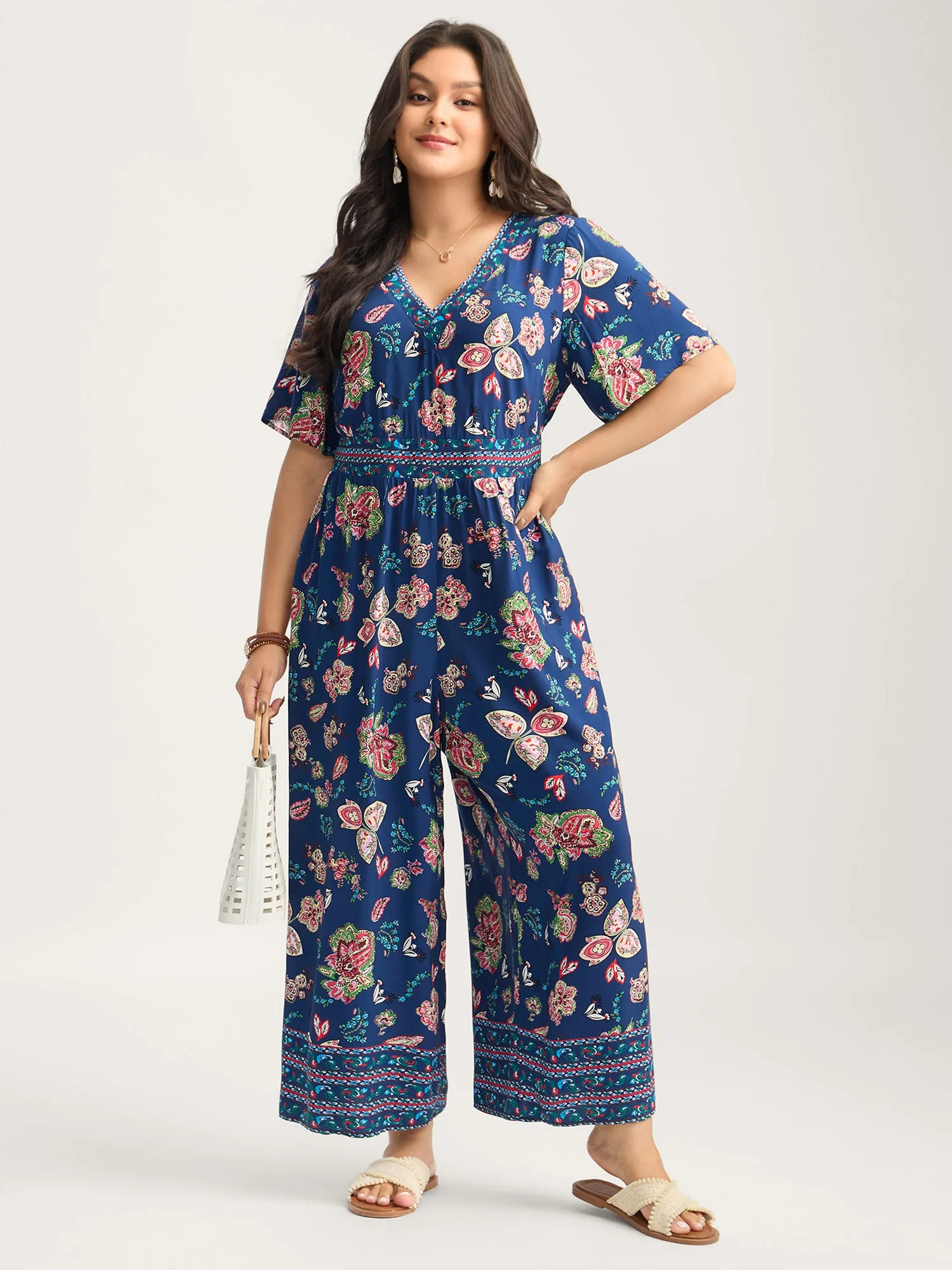 Rayon Tropical Vibes Pockets Jumpsuit sold by Bloomchic product image thumbnail 3