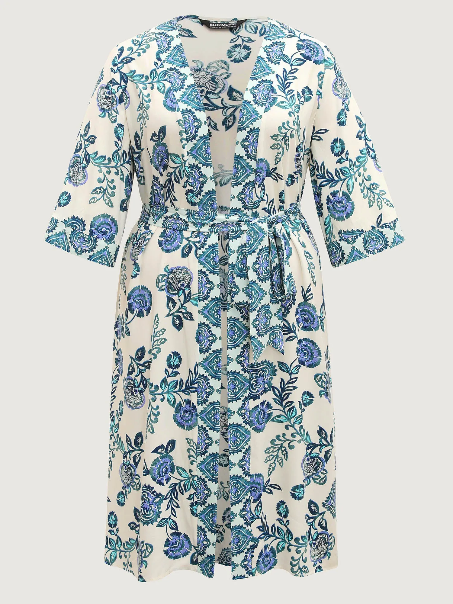 Floral Paradise Curvy Belted Kimono sold by Bloomchic product image thumbnail 5