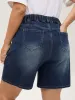 Pull-On Elastic Waistband Denim Shorts sold by Bloomchic