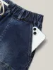 Pull-On Elastic Waistband Denim Shorts sold by Bloomchic