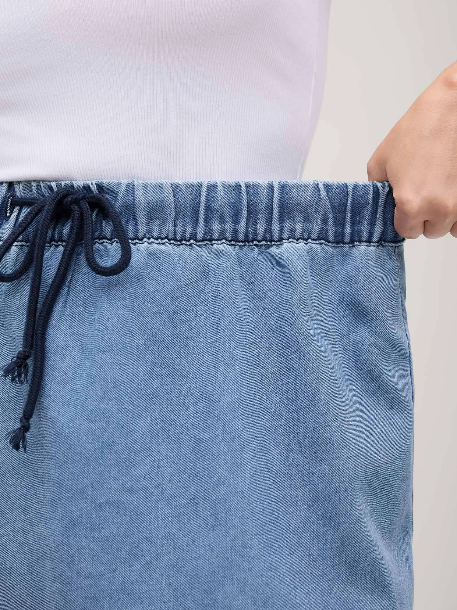 Boho Embroidery Ruffled Hem Denim Skirt sold by Bloomchic product image thumbnail 2