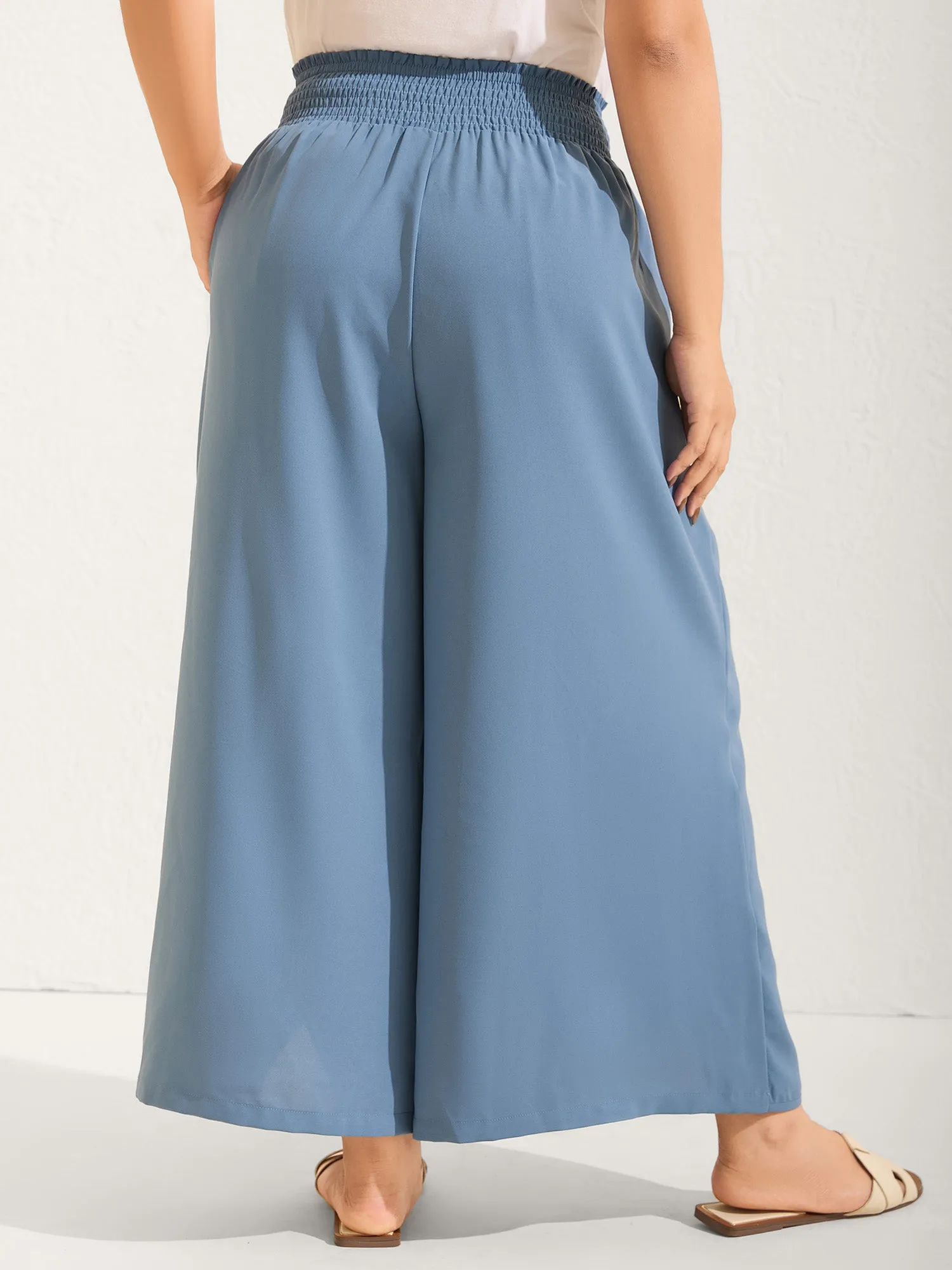 Petal Hem Slit Wide-Leg Pants sold by Bloomchic product image thumbnail 5