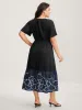 Rayon Floral Hem Cinched-Waist Midi Dress sold by Bloomchic