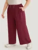 Button Detail Shirred Wide Leg Pants sold by Bloomchic