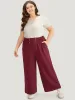 Button Detail Shirred Wide Leg Pants sold by Bloomchic