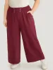 Button Detail Shirred Wide Leg Pants sold by Bloomchic