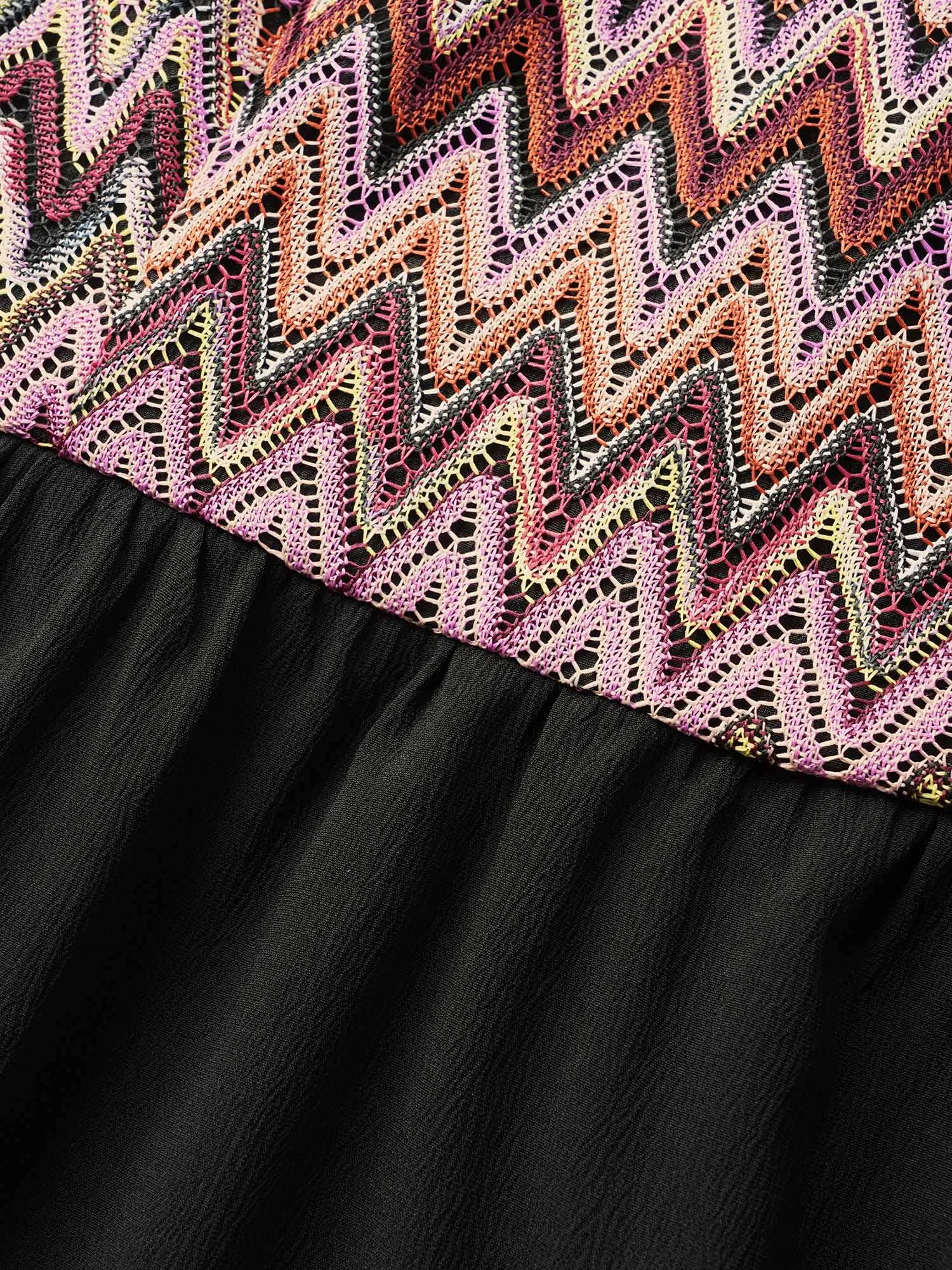 Square Neck Textured Tiered Ruffle Sleeve Dress sold by Bloomchic product image thumbnail 5