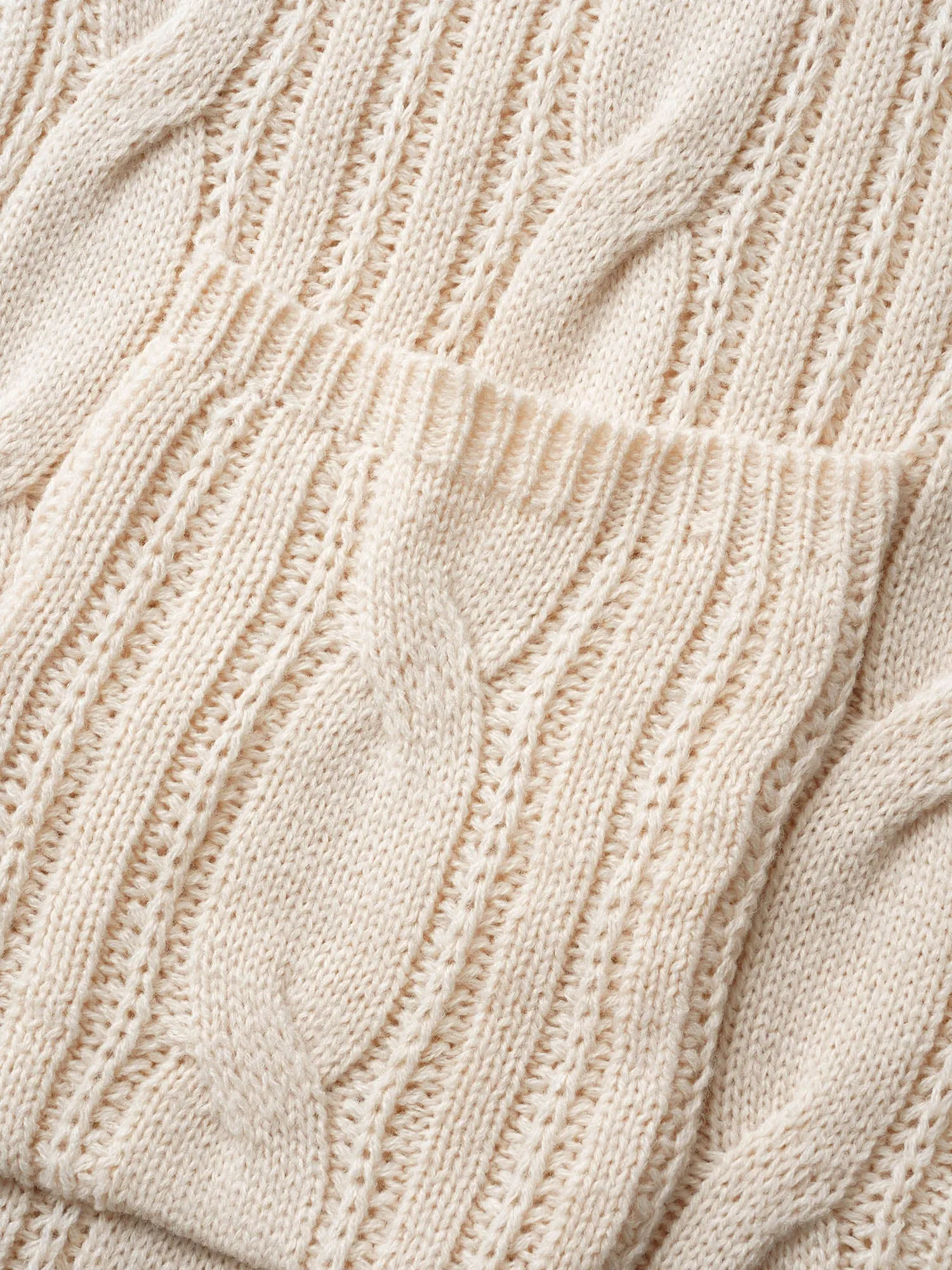 Cable Knit Drop Shoulder Patch Pocket Cardigan sold by Bloomchic product image thumbnail 5