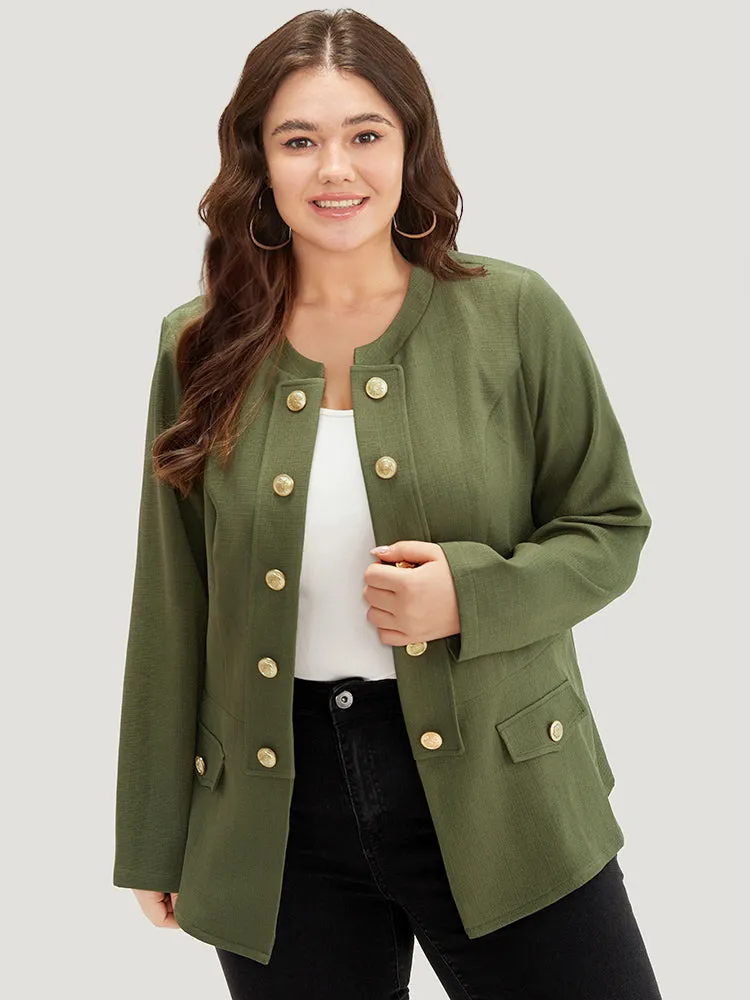 Plain Double Breasted Pocket Coat sold by Bloomchic product image thumbnail 5