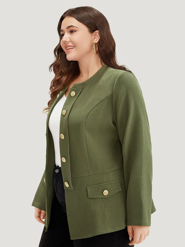 Plain Double Breasted Pocket Coat sold by Bloomchic product image thumbnail 3