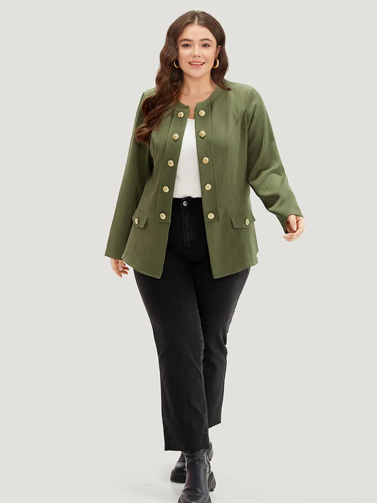 Plain Double Breasted Pocket Coat sold by Bloomchic product image thumbnail 4