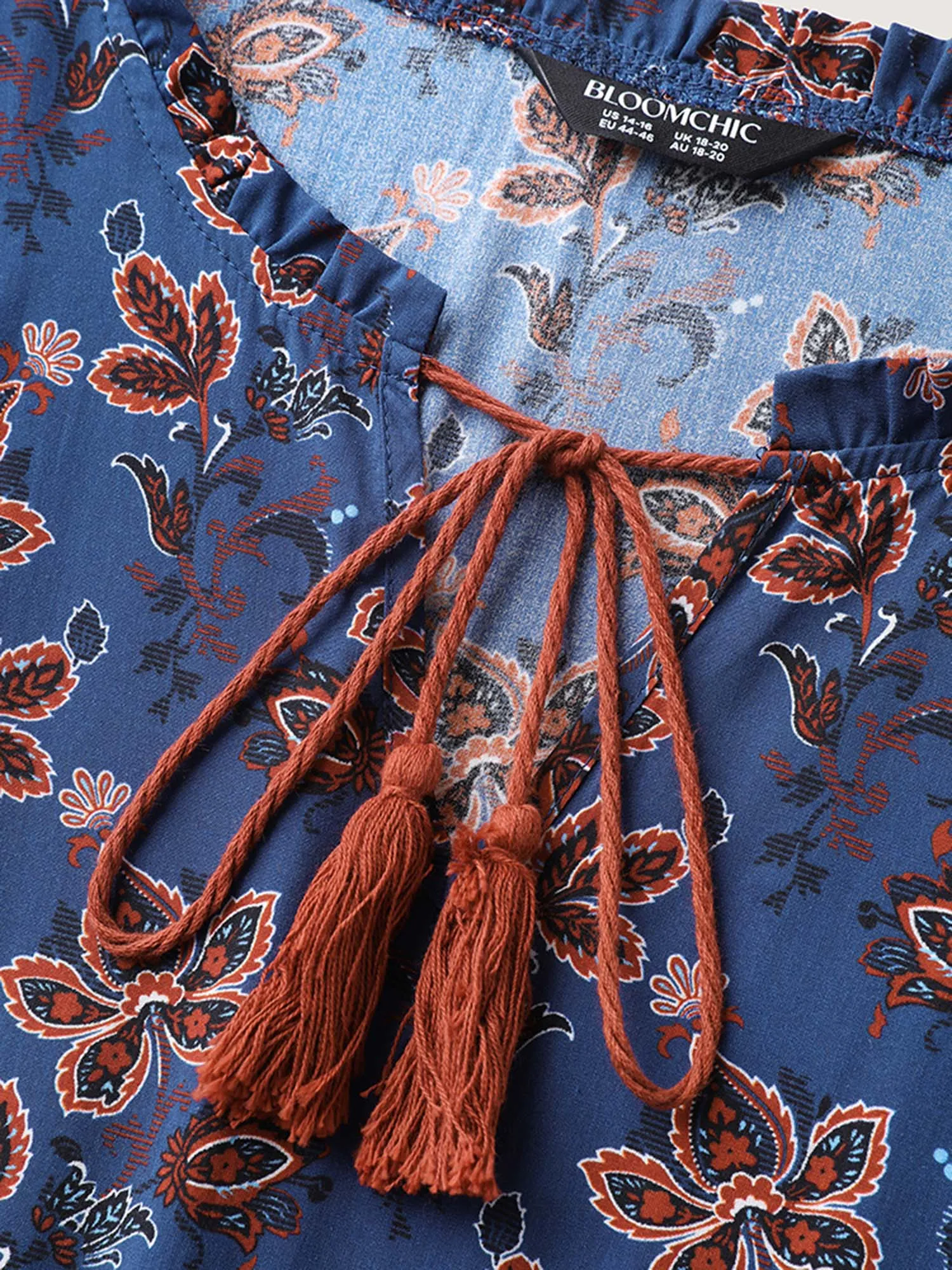 Boho Floral Neck Tie Midi Dress sold by Bloomchic product image thumbnail 5