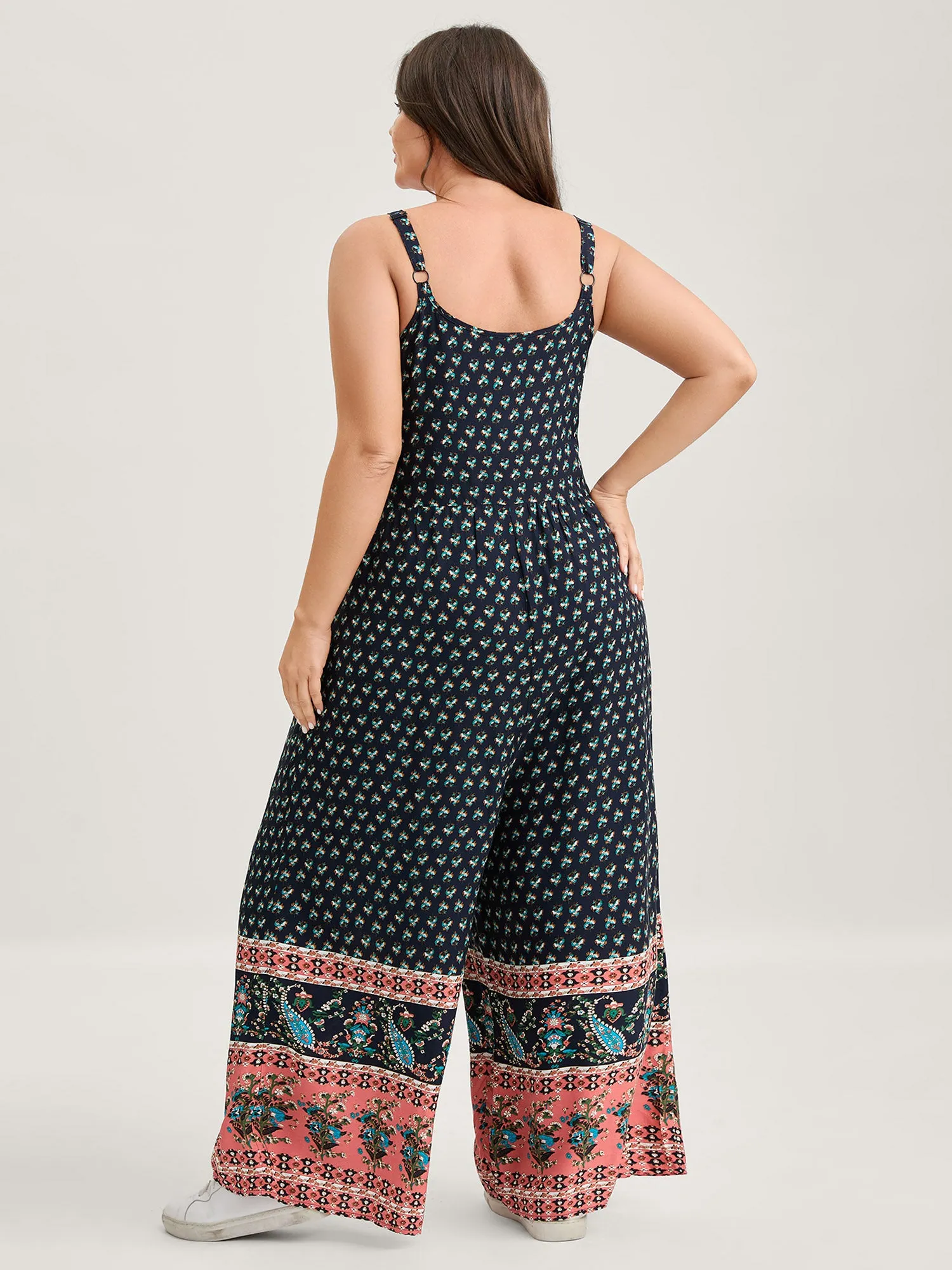Boho Contrast Cami Wide-Leg Jumpsuit sold by Bloomchic product image thumbnail 5