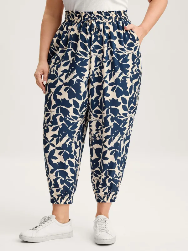 Silhouette Flower Waist-Tie Jogger Pants sold by Bloomchic