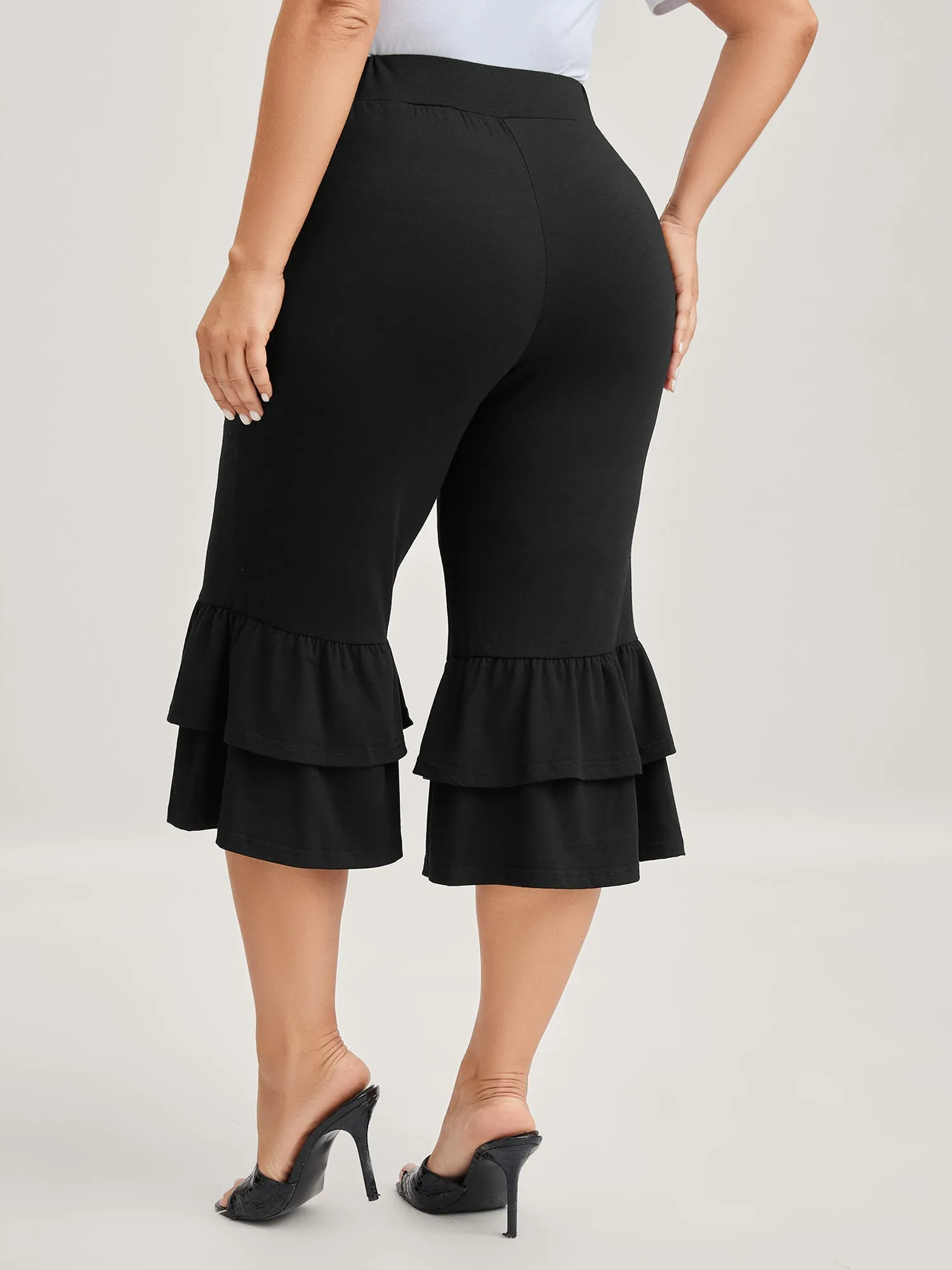 Layered Ruffled Flare Hem Pants sold by Bloomchic product image thumbnail 5