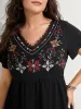 Color Floral Embroidery Lace Knit Top sold by Bloomchic